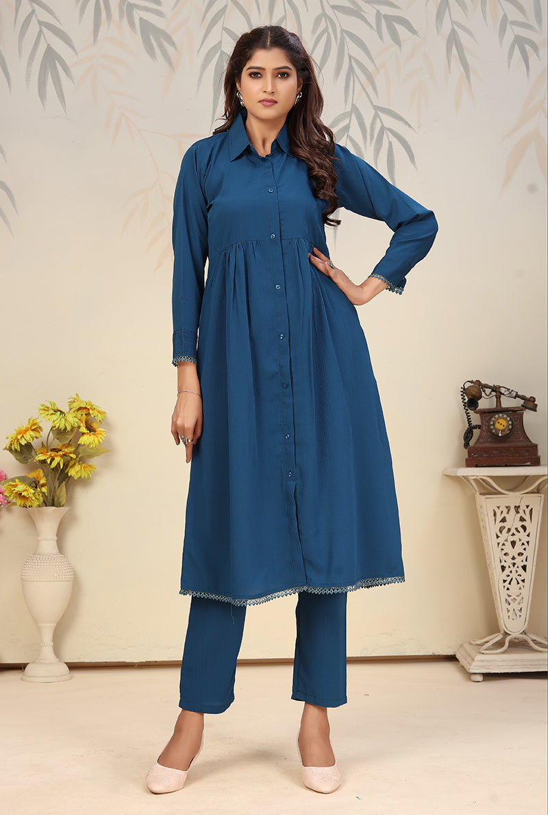 Monjolika Fashion Morpeach Cotton Solid Festival Casual Kurti - Swadesiicart