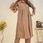 Monjolika Fashion Brown Cotton Solid Festival Casual Kurti - Swadesiicart
