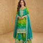 Anaita Blue Chinon Stitched Suit With Embroidery Work