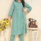 Monjolika Fashion Light Cyan Cotton Solid Festival Casual Kurti - Swadesiicart