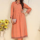 Monjolika Fashion Orange Cotton Solid Festival Casual Kurti - Swadesiicart