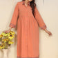 Monjolika Fashion Orange Cotton Solid Festival Casual Kurti - Swadesiicart