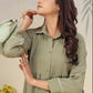 Monjolika Fashion Pista Green Cotton Solid Festival Casual Kurti - Swadesiicart
