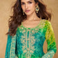 Anaita Blue Chinon Stitched Suit With Embroidery Work