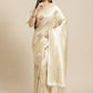 Saree Mall Off-White & Golden Woven Design Banarasi Saree | Swadesiicart