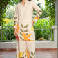 Monjolika Fashion Elegant Cream Floral Printed Cotton Co-Ord Set For Women - Swadesiicart