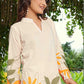 Monjolika Fashion Elegant Cream Floral Printed Cotton Co-Ord Set For Women - Swadesiicart