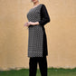 Monjolika Fashion Embroidered Georgette Straight Kurta Set In Black - Swadesiicart