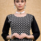 Monjolika Fashion Embroidered Georgette Straight Kurta Set In Black - Swadesiicart