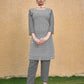 Monjolika Fashion Embroidered Georgette Straight Kurta Set In Grey - Swadesiicart