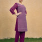 Monjolika Fashion Embroidered Georgette Straight Kurta Set In Purple - Swadesiicart