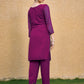 Monjolika Fashion Embroidered Georgette Straight Kurta Set In Purple - Swadesiicart