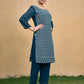 Monjolika Fashion Embroidered Georgette Straight Kurta Set In Teal Blue - Swadesiicart