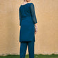 Monjolika Fashion Embroidered Georgette Straight Kurta Set In Teal Blue - Swadesiicart