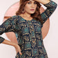 Monjolika Fashion Viscose Navy Blue Buttons Party Wear Kurti For Party - Swadesiicart