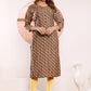 Monjolika Fashion Viscose Brown Buttons Party Wear Kurti For Party - Swadesiicart