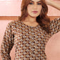 Monjolika Fashion Viscose Brown Buttons Party Wear Kurti For Party - Swadesiicart