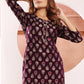 Monjolika Fashion Wine Print Viscose Casual Kurti - Swadesiicart