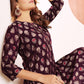 Monjolika Fashion Wine Print Viscose Casual Kurti - Swadesiicart