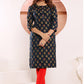 Monjolika Fashion Navy Blue Print Viscose Casual Kurti - Swadesiicart