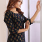 Monjolika Fashion Navy Blue Print Viscose Casual Kurti - Swadesiicart