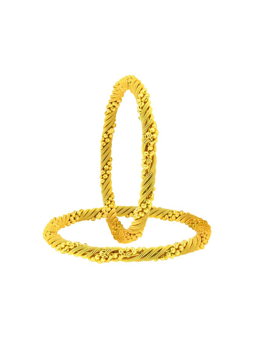 Gold-Polished Alloy Golden Wire Design Bangle Set - The Pari - Swadesiicart