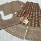 Anaita Brown Georgette Stitched 3 Piece Set With Embroidery Zarkan Work