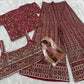 Anaita Magenta Georgette Stitched 3 Piece Set With Embroidery Zarkan Work