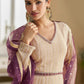 Anaita Cream Georgette Stitched Anarkali Suit with Embroidery & Sequence Work