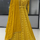 Anaita Yellow Georgette Stitched Anarkali Suit with Embroidery & Sequence Work