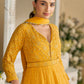 Anaita Yellow Georgette Stitched Anarkali Suit with Embroidery & Sequence Work