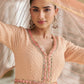 Anaita Peach Georgette Stitched Anarkali Suit with Embroidery & Sequence Work
