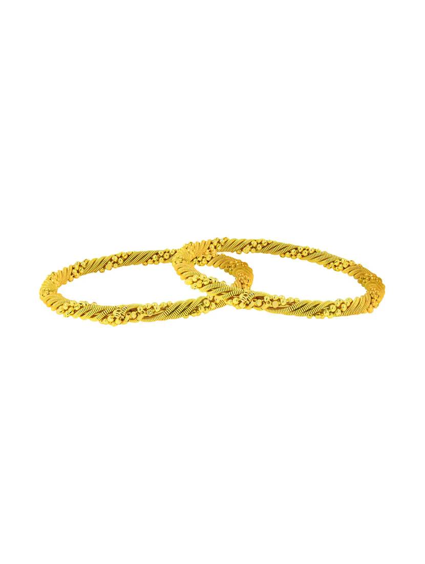 Gold-Polished Alloy Golden Wire Design Bangle Set - The Pari - The Pari - Dinesh Associates