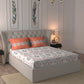 MYTRIDENT Grey White Floral Pure Cotton 144 TC Queen Bedsheet With 2 Pillow Covers - Swadesiicart