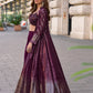 Anaita Purple Georgette Stitched Shrug Suit With Embroidered Sequins Work