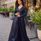Anaita Grey Georgette Stitched Shrug Suit With Embroidered Sequins Work