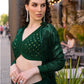 Anaita Dark-Green Georgette Stitched Shrug Suit With Embroidered Sequins Work