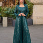 Anaita Emerald Georgette Stitched Shrug Suit With Embroidered Sequins Work