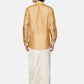 Sethukrishna Men Cream Solid Double Layer Readymade Veshti With Pocket | Swadesiicart