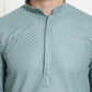 Sojanya Woven Design Mandarin Collar Straight Cotton Kurta | Swadesiicart