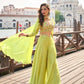 Anaita Green Silk Stitched Suit With Embroidery Work