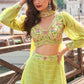 Anaita Green Silk Stitched Suit With Embroidery Work
