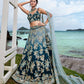 House of Panchhi Teal Padded Colour Georgette Sequins & Zarkan Embroidery Lehenga Choli & Dupatta | Swadesiicart