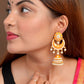 Shoshaa Orange Dome Shaped Jhumkas Earrings | Swadesiicart