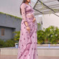 Tikhi Imli Ethnic Motifs Mirror Work Organza Saree | Swadesiicart