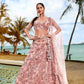 House of Panchhi Coral Net Sequins And Thread Embroidery Lehenga Choli & Dupatta | Swadesiicart