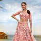 House of Panchhi Coral Net Sequins And Thread Embroidery Lehenga Choli & Dupatta | Swadesiicart