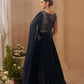 Anaita Black Chinon Silk Stitched Gown With Embroidery Work