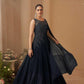 Anaita Black Chinon Silk Stitched Gown With Embroidery Work