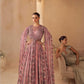 Anaita Pink Chinon Silk Stitched Gown With Embroidery Work